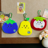 Porte-monnaie mignon en forme de fruit, sac de rangement portable, série de portefeuilles en peluche en forme de fruit, cadeaux, décoration quotidienne assortie
