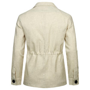 Nuova <span class=keywords><strong>Giacca</strong></span> Cargo Multitasche con Risvolto da <span class=keywords><strong>Uomo</strong></span>, Cappotto Casual in <span class=keywords><strong>Lino</strong></span> - Sehe Fashionbisou - Product Image 5