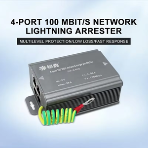 Protecteur de surtension Ethernet 10/100 Mbps 5KA RJ45 en aluminium 4 ports Full-Duplex/Half-Duplex avec fonction PoE - Product Image 2