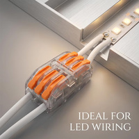 Connecteur à sertissage rapide résistant au feu, 2/3 broches, en cuivre nickelé, pour le raccordement des fils électriques d'éclairage LED