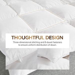 Edredón de Lujo con <span class=keywords><strong>Relleno</strong></span> de Plumas y Plumón de Ganso de Calidad Hotelera 5 Estrellas, con Costuras Dobles y Diseño Baffle Box - Product Image 2