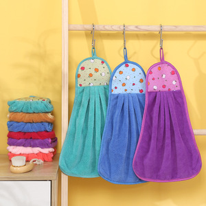 Serviette suspendue en polaire corail Carlota 30x30 cm en microfibre pour cuisine et salle de bain - Product Image 1