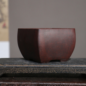 Maceta de Bonsái Miniatura Hecha a Mano de Yixing, Cuadrada, de Cerámica Cruda, Estilo Calamus, Artesanía del Pueblo de la Cerámica - Product Image 2
