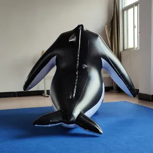 beile custom white and black PVC inflatable whale suit costume