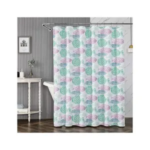 OWENIE-cortinas impermeables con estampado en relieve 3d para ducha de peces, juego de cortinas impermeables para Baño