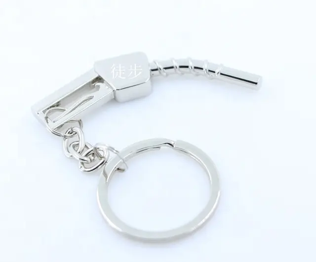 OIL GUN Keychain Fashion Accessories Car Part Model Keyring Fuel Gun Keyfob Keychain Ring