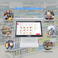 Caisse enregistreuse électronique multi-interface 15,6 pouces, double écran, système POS tout-en-un Windows Android avec imprimante 58 mm