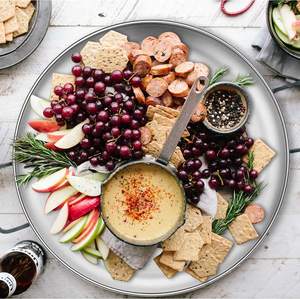 Set di 4 Piatti in Acciaio Inox da 8 Pollici con Borsa in Cotone, Piatti Rotondi in Metallo 18/8 Lavabili in Lavastoviglie per Servire e Campeggio - Product Image 2