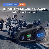 Casque de moto Y8X avec interphone en mesh, système audio pour casque, accessoires, écouteurs sans fil, double BTH 5.1+5.4, service OEM