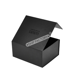 Custom <b>Black</b> Luxury Gold Foil Embossed Foldable Flat Pack Folding Packaging Magnetic Collapsible <b>Gift</b> <b>Boxes</b> Ribbon for Clothes - Product Image 5