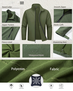 Мужская куртка Soft Shell Tacvasen с индивидуальным логотипом, водонепроницаемая, на молнии, ветрозащитная, зимняя спортивная куртка для оптовых покупателей - Product Image 2