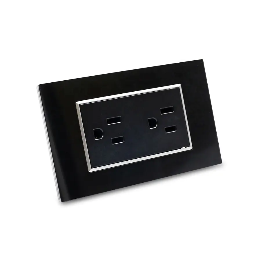 5 Years Warranty 118 Type 118T Series Black 6 Pin Electrical Wall Light Socket Outlet American Standard 220V 16 Amps