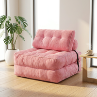 Canapé pliant minimaliste compressé, fauteuil pouf écologique en éponge, avec housse, une place, pour petit espace, chambre et salon