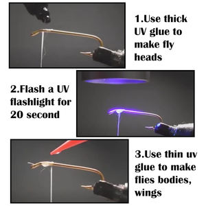 TIMESRUI - Juego de Pegamento UV para Atado de Moscas, 10 ml, Transparente Espeso (Duro), Transparente Fino, Fórmula Suave - Ideal para Moscas de Pesca con Mosca - Product Image 4