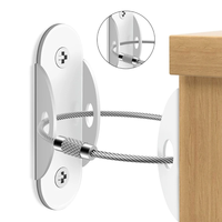 Sangles de fixation modernes en métal pliables pour meubles, kits d'ancrage anti-renversement pour la sécurité des bébés, sécurisés, réglables, durables, écologiques, pour rangement SSR-2
