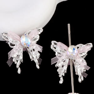 2025 nouveauté haute qualité 3D papillon pendentif paillettes strass bricolage téléphone portable porte-clés collier métal alliage perles - Product Image 3