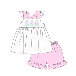 Preventa al por mayor: Conjuntos de ropa de verano para bebés y niños pequeños con estampado orgánico de velero, suaves y bonitos, para hermanos. Pedido mínimo 5 unidades. - Product Image 3