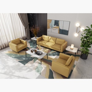 Ensemble de canapés de bureau modernes en cuir, nouveaux modèles, vente en gros, mobilier de salon pour appartement et usage professionnel - Product Image 3