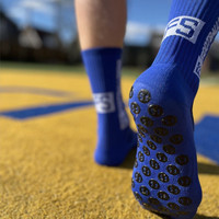 Chaussettes de football antidérapantes avec grip en silicone, chaussettes de sport athlétiques pour hommes, pour l'entraînement et les matchs, logo personnalisé