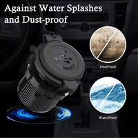 Chargeur de voiture double USB Interrupteur intégré étanche 3 ports de charge rapide Prise 24V Prise 12V pour voiture, bateau, marine, mobile 12V 24V