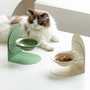 Neues Design 2026: Geneigter Keramik-Futternapf für Katzen und Welpen, erhöhter und verstellbarer Katzennapf mit magnetischem Ständer - Product Image 1