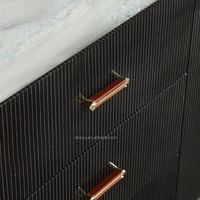 Tables consoles de rangement intelligentes en marbre avec compartiments et tiroirs cachés, design moderne et luxueux pour usage hôtelier, table TV