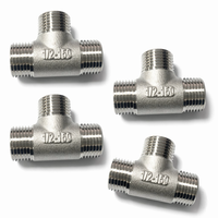 Raccord en T 3 voies en acier inoxydable 304, 3000 PSI, filetage mâle/femelle BSPP/BSPT 1/2 pouce DN15, usiné CNC, pour eau et huile, marque ZL