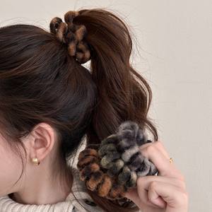 Attaches de cheveux en <span class=keywords><strong>spirale</strong></span> à imprimé léopard pour femmes, mode, attaches de cheveux en cordon téléphonique, sans plis, élastiques pour cheveux, pour queue de cheval - Product Image 2