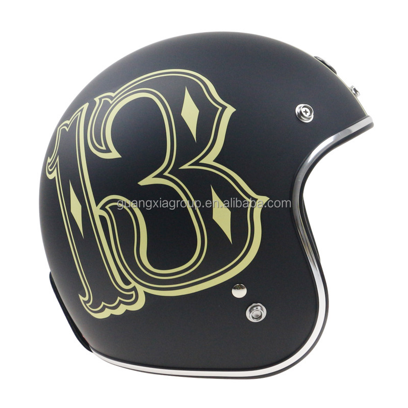Lucky Thirteen Vintage Motorcycle Helmet - Classic Half Face