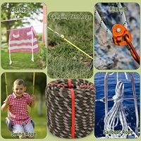 Corde d'escalade 1/2'' 12mm 100FT en polyester double tressé, ligne marine robuste, résistante à l'usure pour l'arboriculture, les travaux d'arbre, l'amarrage