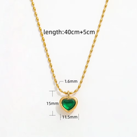 Collier avec pendentif en forme de cœur plaqué or 18 carats, chaîne à maillons en acier inoxydable, bijoux en zircon pour femmes, cadeau