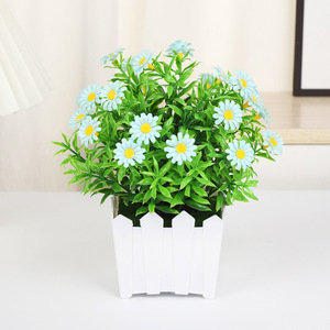 Plantes artificielles en pot Yiwu Datuo Florist, clôture de marguerites, 18x21cm, décoration intérieure pour salon, entrée, mariage - Product Image 3