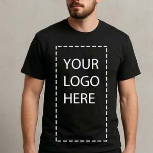 Camiseta de Trabajo con Logotipo Personalizado, Negra, 100% Algodón, 180 g/m², Uniforme Informal de Negocios con Diseño Impreso en Serigrafía DTF - Product Image 4