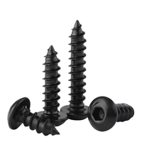 Sekrup Self-Tapping Kepala Tombol Hex Grade 8.8 Black Oxide M2-M6 Baja Karbon untuk Elektronik dan Perabot Kayu