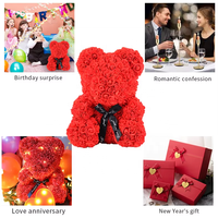 Meilleures ventes : Ours en fleurs artificielles (25cm, 35cm, 40cm) en PE, Ours en roses thème Amour pour la Saint-Valentin et Noël
