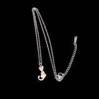 Nouveau Collier en Acier Inoxydable Plaqué Or, Charme Chaton Doux et Mignon, Vente en Gros pour Femmes