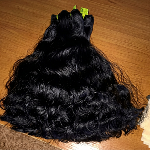 Unprocessed Remy Grade Human Hair Extensions Tangle-Free Shedding-Free Indian Wave <b>Afro</b> Curl Machine Double Weft Perm-Ready <b>Wigs</b> - Product Image 1