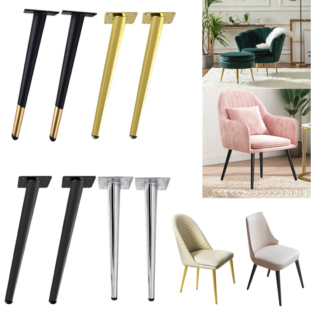 Конические ножки для стула, современная роскошная мебель 16 дюймов золотого и черного цвета, кофейный столик, металлический стул, скамейка, ножки для стула