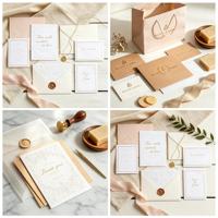 Cartes d'invitation de mariage personnalisées de luxe classiques gaufrées en gros avec impression numérique sur papier offset pour mariages élégants