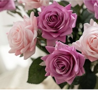 Fleurs artificielles en rose hydratantes au toucher réel, style INS, pour mariage et décoration intérieure, directement de l'usine