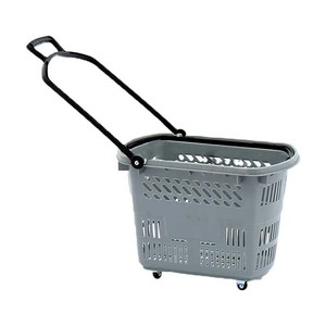 Panier de courses de supermarché en plastique vert de qualité supérieure, taille et couleur personnalisées en usine, <span class=keywords><strong>40</strong></span>, 45, 50 L, avec roues - Product Image 2