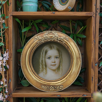Cadre photo rond 3x3 Petit cadre vintage en résine Cadre rond mignon pour l'affichage de photos Décoration de table ou murale