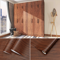 Papiers peints en vinyle imperméable à l'eau en grain de bois pour la cuisine Ambry meubles armoire Table papiers peints décor à la maison Film de protection