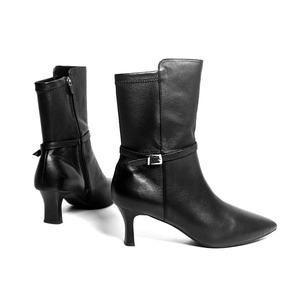 Botas de moda de diseñador para mujer, botines sexis de talla grande con tacón en el tobillo, cierre de cremallera, plantilla de PU, <span class=keywords><strong>plataforma</strong></span> impermeable, colección de otoño - Product Image 1