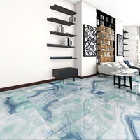 Carrelage Céramique Poli Vert Jade Design Moderne 600x1200 Effet Marbre Bleu Vert Onyx Briques Réfractaires Antidérapant Antibactérien Intérieur