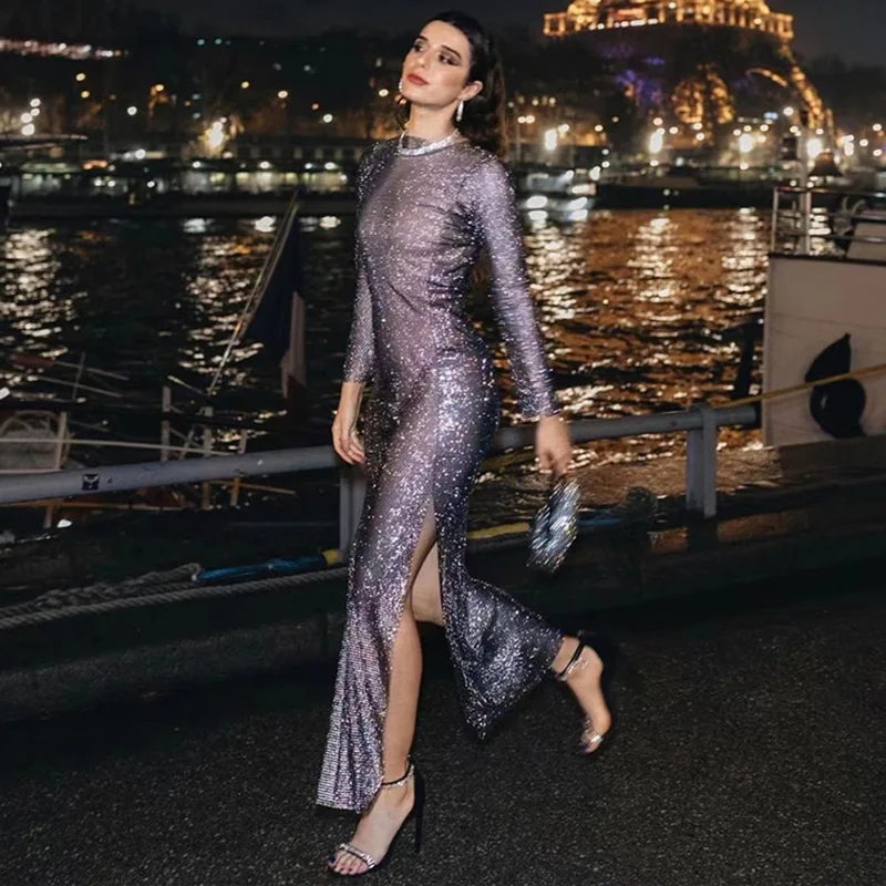 crystal dress women rhinestone