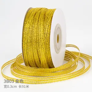 Ribbon Ribbon Factory CSFY 0.3cm 0.6cm 1cm 1.5cm 2cm 2.5cm 3cm 4cm 5cm Gold And Silver Glitter Ribbon For Diy Gift Packing Fruit Flower Ribbon