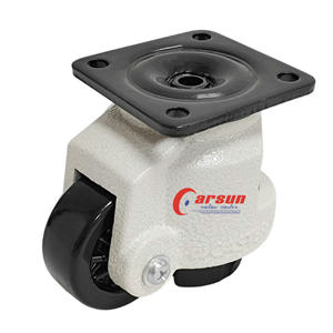 Roulettes industrielles robustes CARSUN GD-60F/GD-80F en nylon/alliage d'aluminium, pivotantes, à plaque rigide, roue en aluminium, réglables pour le nivellement - Product Image 2
