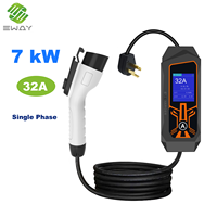 Chargeur EV portable 7 kW GB 32A à courant réglable, chargeur de véhicule électrique de haute qualité, station de recharge pour voiture électrique à usage domestique