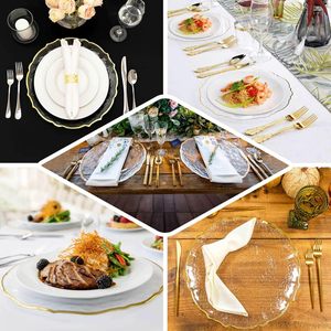 Assiettes <span class=keywords><strong>de</strong></span> présentation en <span class=keywords><strong>verre</strong></span> doré, motif tournesol, bord festonné, transparentes, réutilisables, <span class=keywords><strong>pour</strong></span> dîner, mariage, événements - Product Image 6